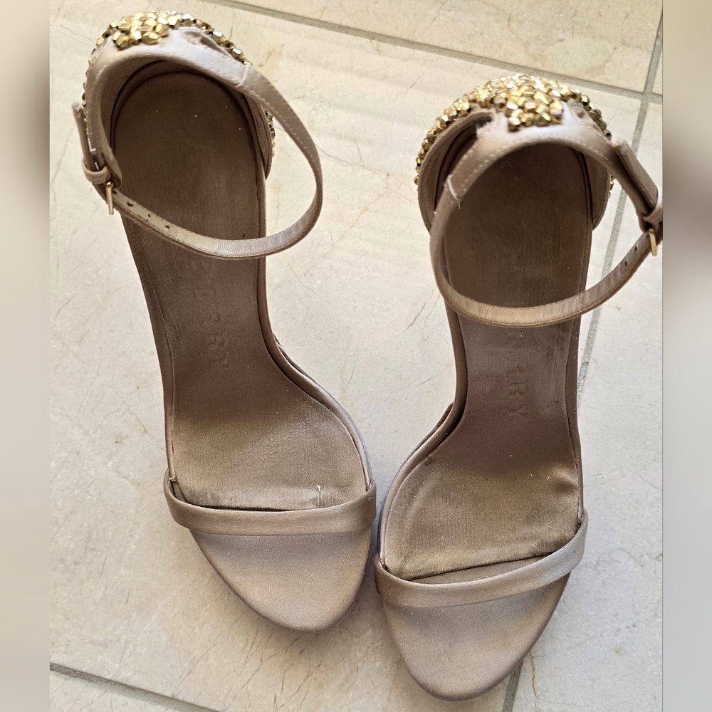 Burberry Ankle Strap Gold Stiletto